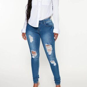 Fashion Nova Jeans - Medium Blue Wash - Size 13